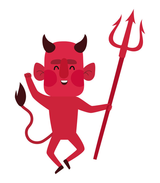 halloween devil illustration over white - Vecteur, image