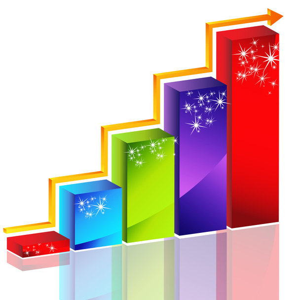 Sparkling Bar Chart - Vector, Image