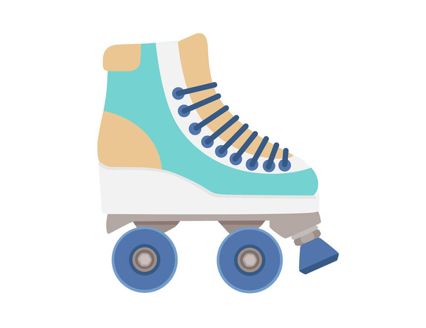 現代のデザインローラースケートシンプルな漫画のデザインベクトルイラストスポーツや白の背景に隔離されたカジュアルな機器. - ベクター画像