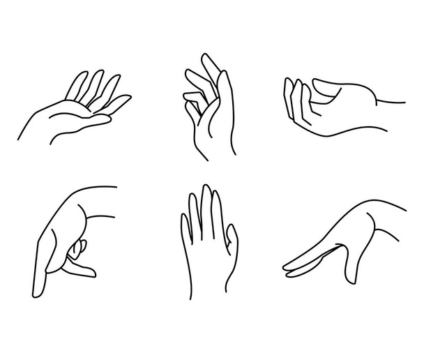 жести рук набір лінії ілюстрація
 - Вектор, зображення