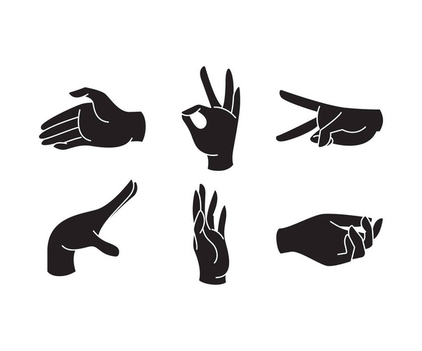 gestos de mano conjunto vector ilustración - Vector, imagen