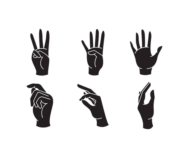mão gestos conjunto vetor ilustração - Vetor, Imagem