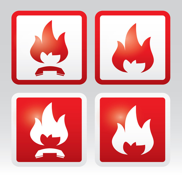 Símbolos de fuego y teléfono
 - Vector, Imagen