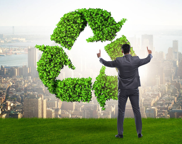 The businessman in recycling ecological concept - Photo, Image