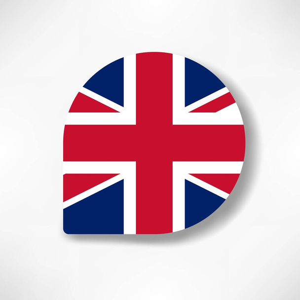 United Kingdom drop flag icon with shadow on white background. - Фото, изображение