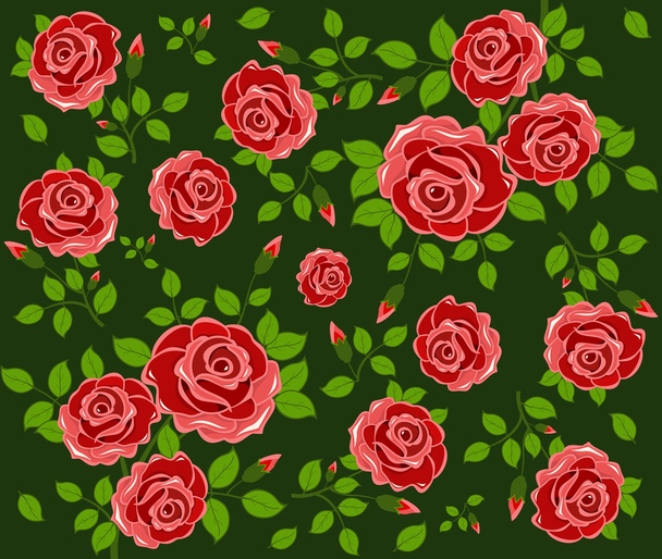 Beautiful seamless pattern with flowers  background. Elegance vector illustration - Вектор,изображение