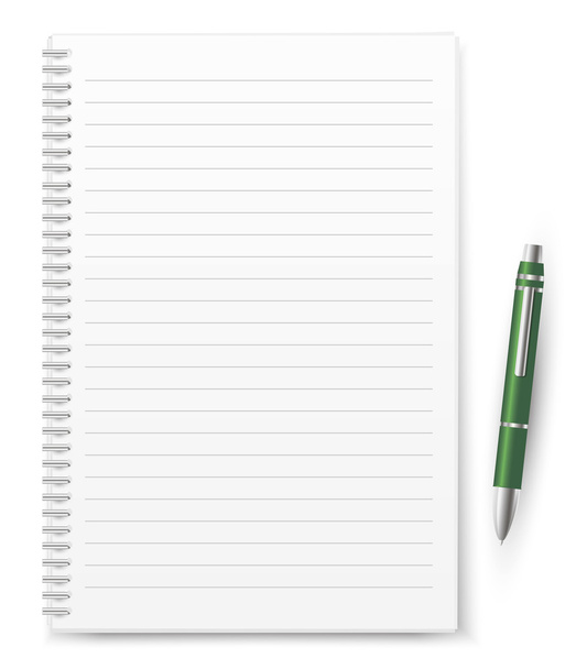 Blank Notebook with pen - Vector, Image