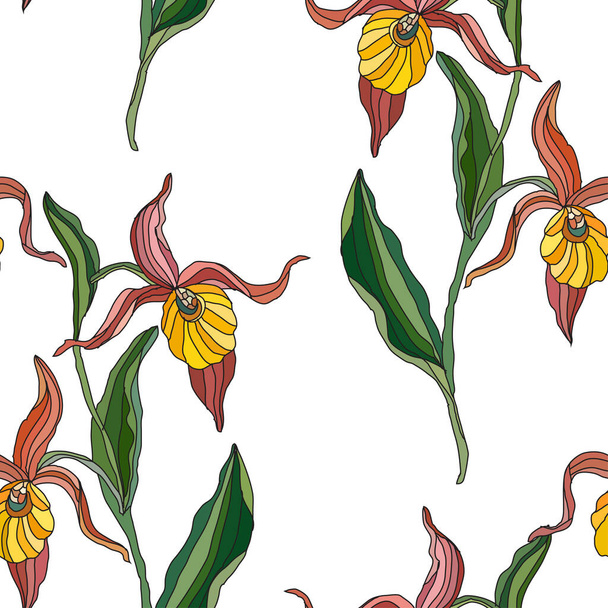 Elegant seamless pattern with flowers, design elements. Floral  pattern for invitations, cards, print, gift wrap, manufacturing, textile, fabric, wallpapers - Vektör, Görsel