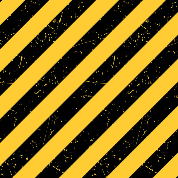 Black and yellow background with scuffs. Striped background with grunge texture. Vector illustration. - Вектор, зображення