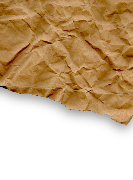 Texture Brown Crumpled and Torn Pape - Fotó, kép