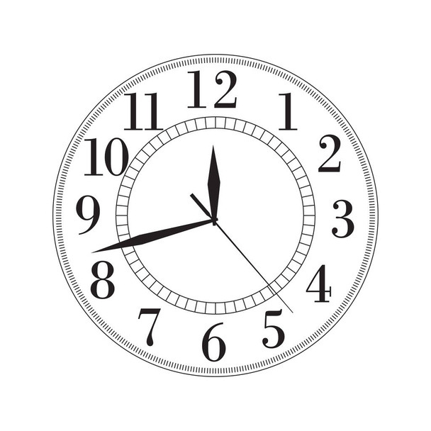 Black vintage clock with numbers isolated. Vector illustration - Vector, Image