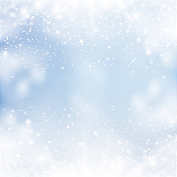 Feliz Ano Novo ou fundo céu de Natal com flocos de neve caindo. Ilustração vetorial - Vetor, Imagem