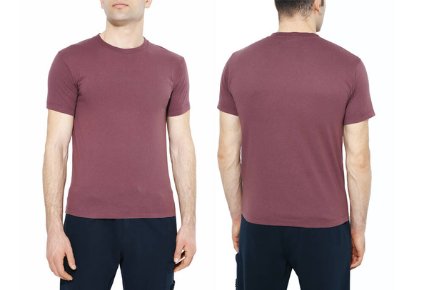 Two side of men's t-shirts mockup. Design template.mockup - Fotoğraf, Görsel