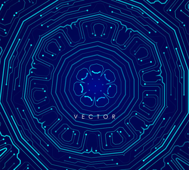 Digital technology background. Abstract tech representation. Colorful graphic concept for your design - Wektor, obraz