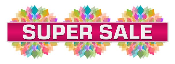 Super sale text written over pink colorful background. - Photo, Image