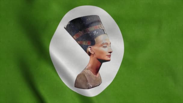 Bandera de Minya, Egipto, ondeando en el viento, fondo realista. - Metraje, vídeo