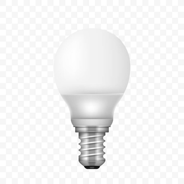 LED ampul, şeffaf arkaplanda izole edilmiş yeni teknoloji CFI lambası, enerji tasarrufu süper elektrikli lamba parlak teknolojisi. Vektör illüstrasyonu - Vektör, Görsel