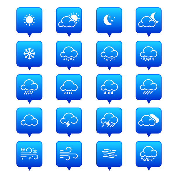 Simple line weather icon set. Vector illustration. Meteorology s - Vettoriali, immagini