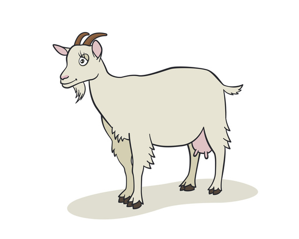 Cute goat cartoon - Διάνυσμα, εικόνα
