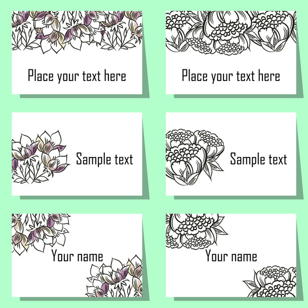 Flower background cards - Vecteur, image