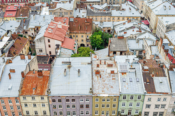 Lviv, Ukraine - September 20, 2014: Panorama of the old city in Lviv, Ukraine. - Фото, зображення