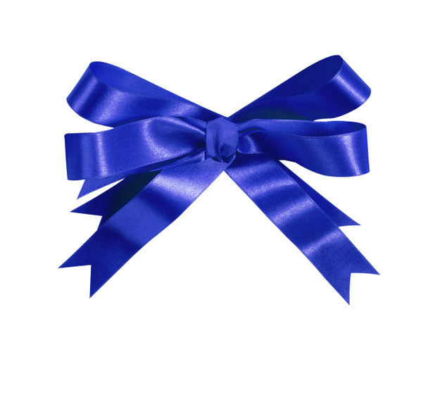 Mavi hediye yayı ya da izole edilmiş beyaz arkaplan - Fotoğraf, Görsel