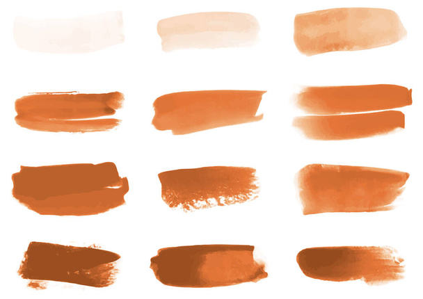Набір помаранчевих акварельних пензлів ілюстрація
 - Вектор, зображення