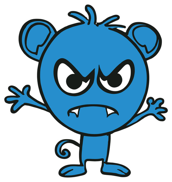 Cute monster with face expression illustration - Vector, afbeelding