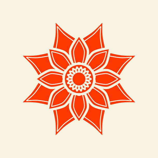 asian mandala vector illustration, blooming lotus - ベクター画像
