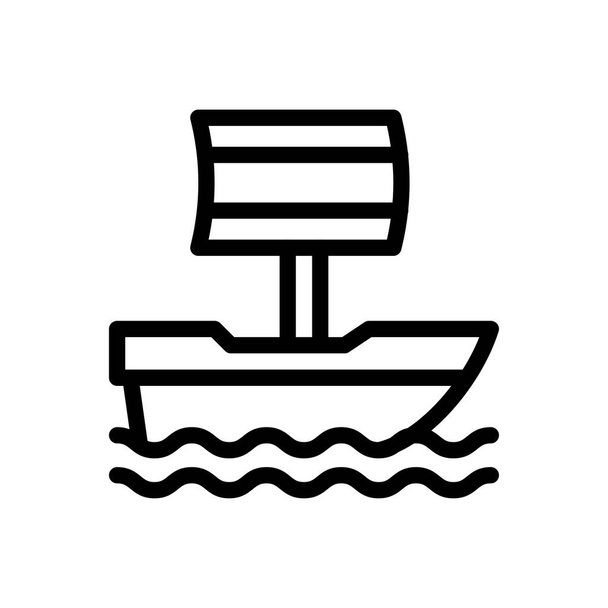 透明背景のボートベクトルイラスト。プレミアム品質記号コンセプトとグラフィックデザインのための細い線のアイコン. - ベクター画像
