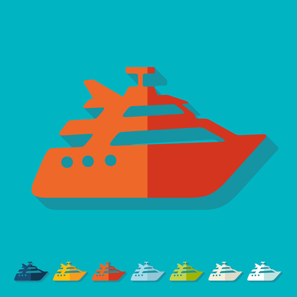 Yacht icon - Vector, Image