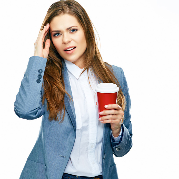 Young businesswoman with headache - Foto, afbeelding