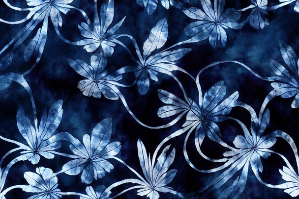 Shibori índigo tejido japonés teñido textura - Foto, Imagen