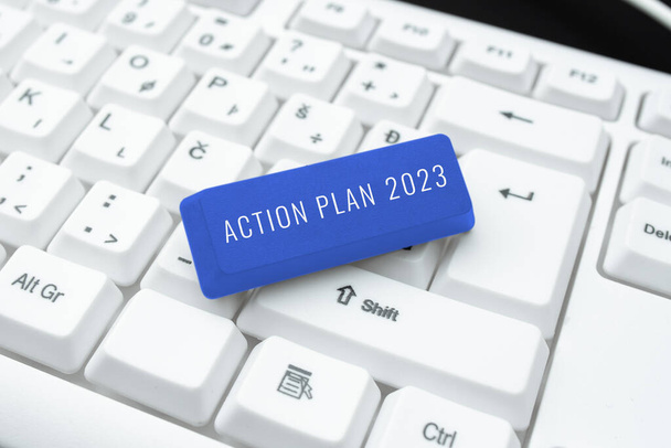 Inspiración mostrando signo Plan de Acción 2023to do list contiene el número de cosas que se harán el próximo año, Foto conceptual para hacer lista contiene el número de cosas que se harán el próximo año - Foto, imagen