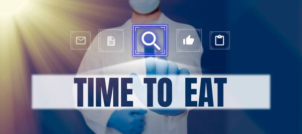 Podepsat zobrazení Time To Eat, Internet Koncept Správný okamžik vychutnat jídlo oběd večeře dobré jídlo hladovění - Fotografie, Obrázek