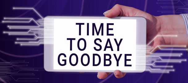 Texto que muestra inspiración Hora de decir adiós, Palabra de despedida Hasta que nos volvamos a ver - Foto, imagen