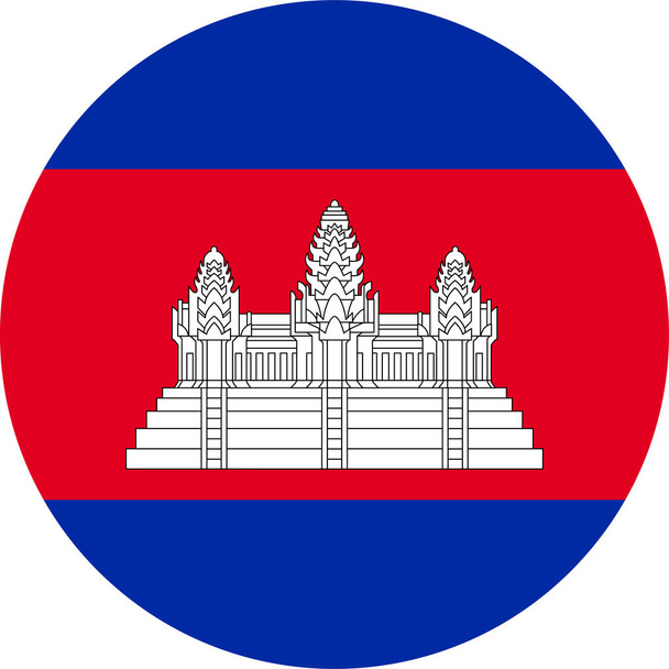 Η εθνική σημαία του κόσμου, η Καμπότζη - Διάνυσμα, εικόνα