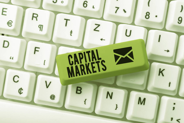 Знак, що відображає діяльність Capital MarketsAllow, щоб зібрати кошти шляхом забезпечення ринкової безпеки, бізнес-підхід Дозволяє бізнесу збирати кошти шляхом забезпечення ринкової безпеки - Фото, зображення