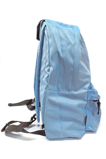 niebieski plecak na białym tle - Zdjęcie, obraz