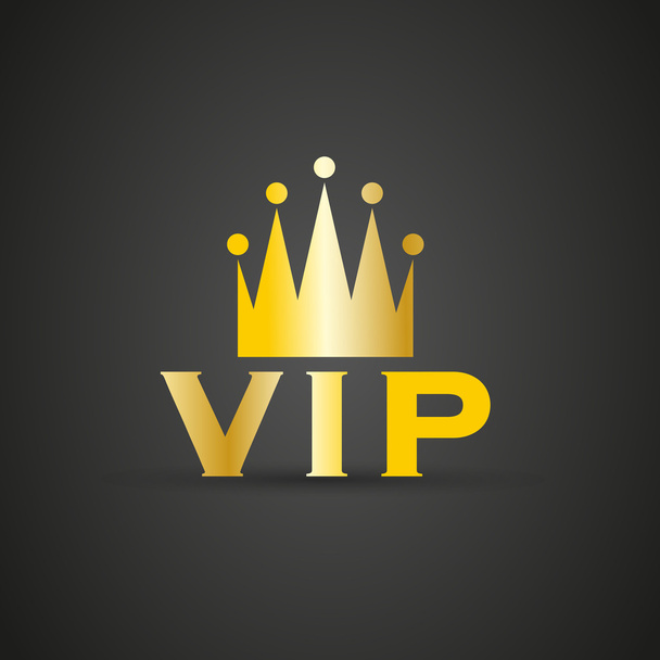 VIP badge with crown - Vector, Image