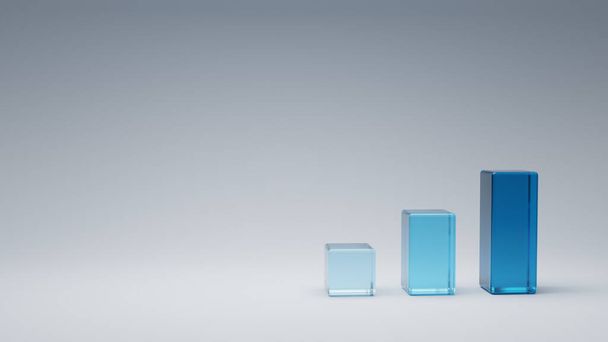 conceito de negócio com seta azul e fundo branco - Foto, Imagem