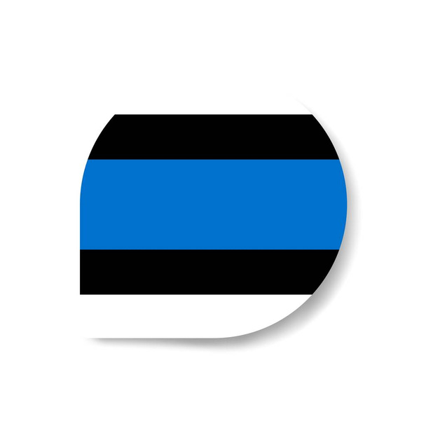  Εσθονία πτώση εικονίδιο σημαία με σκιά σε λευκό φόντο. - Φωτογραφία, εικόνα