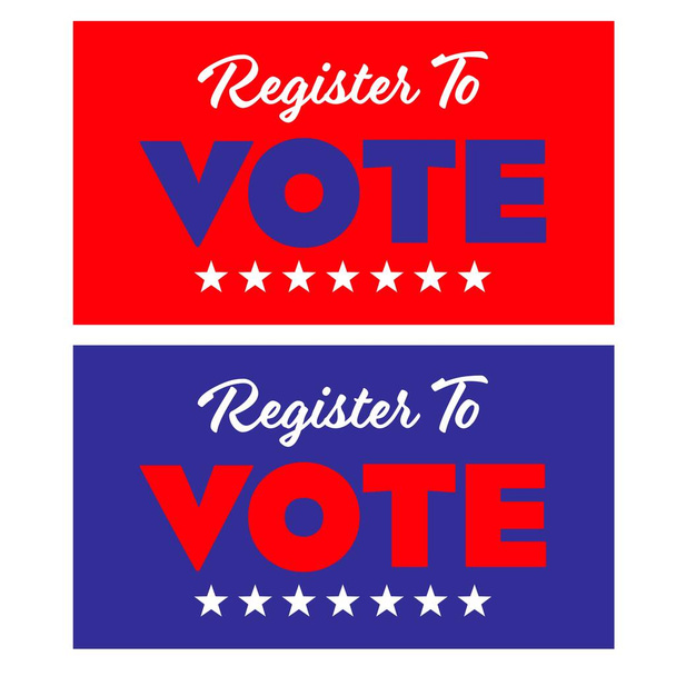 Register to Vote rectangular signs with stars vector - Vector, Image