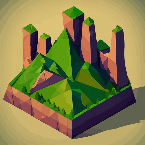 Low poly mountains landscape vector . Vector illustration - Vector, Image