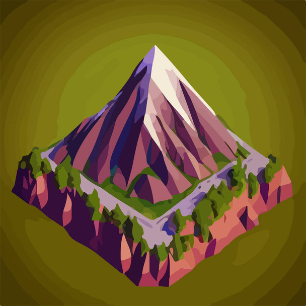 Lage poly bergen landschap vector. Vectorillustratie - Vector, afbeelding