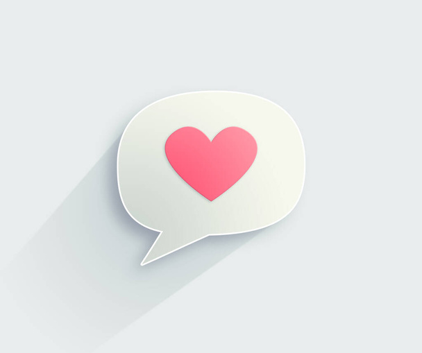 Modern love. Illustration of a speech bubble with a heart in it - Фото, изображение