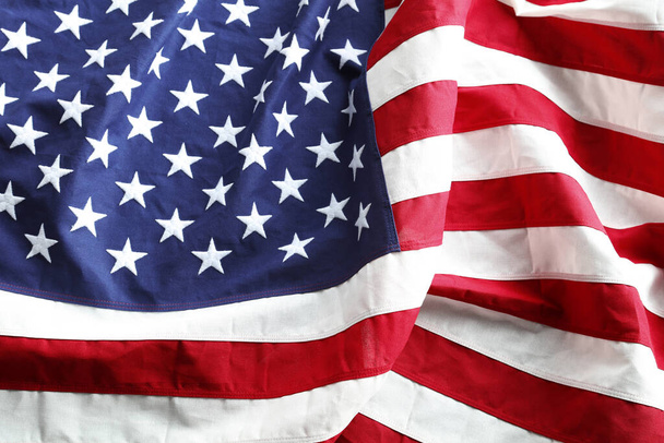Primer plano de la bandera estadounidense ondulada - Foto, imagen