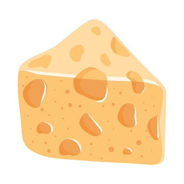 juusto kolmio osa terveellistä ruokaa - Vektori, kuva