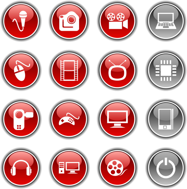Multimedia buttons. - Vektor, obrázek