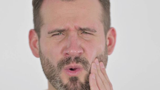 Close up of Face of Mature Adult Man with Toothache - 写真・画像